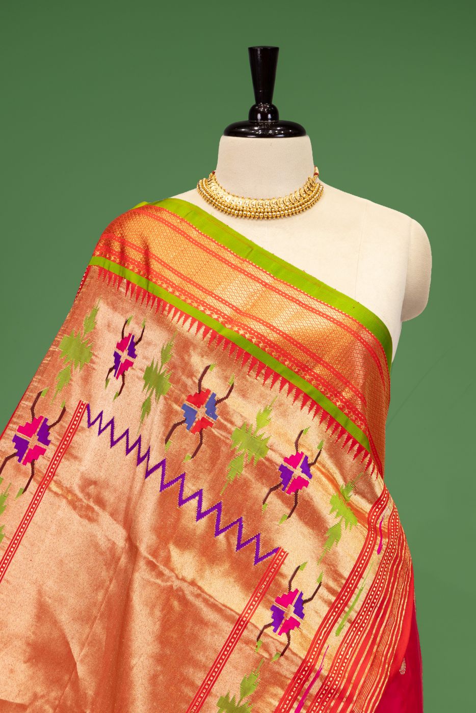 Handloom Baropanja with Tawa Pallu Paithani
