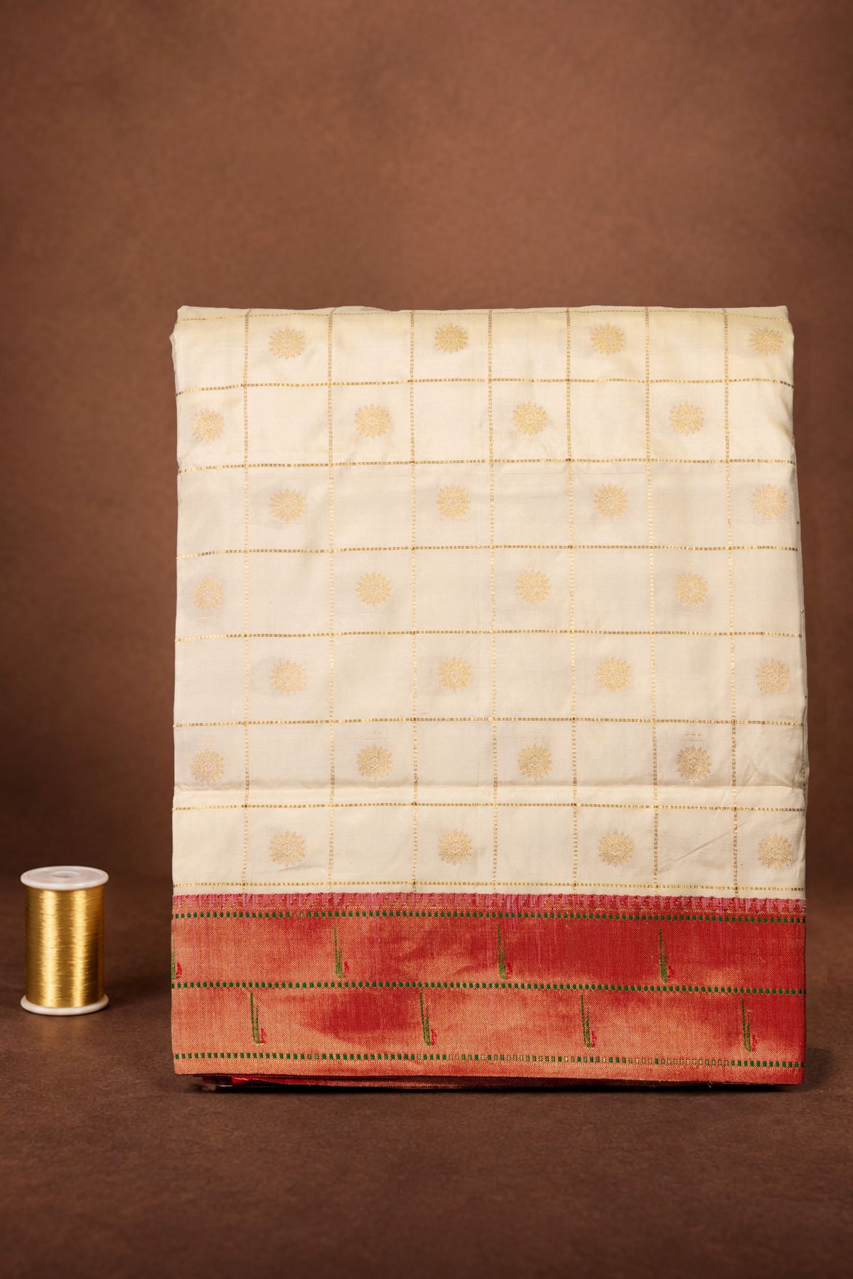 Indrayani Checks Alternate Floral Butta Saree