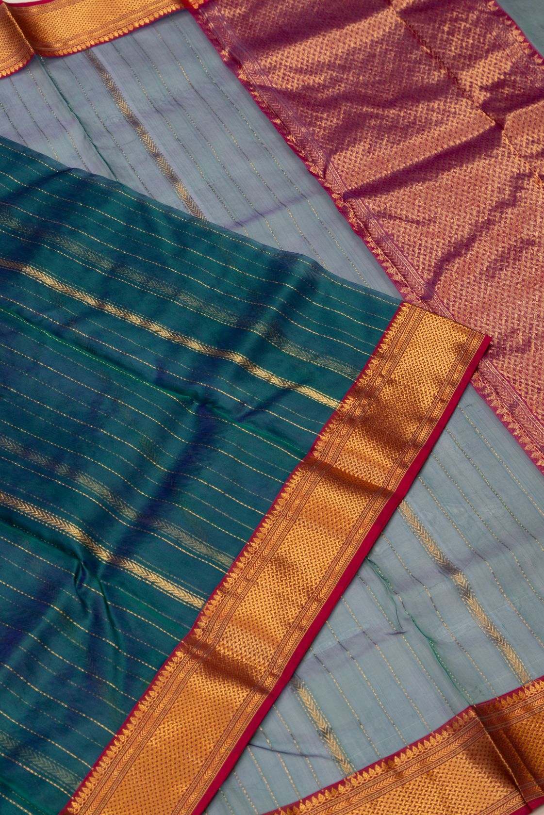 Handloom Tissue Stripes Chanderi Saree