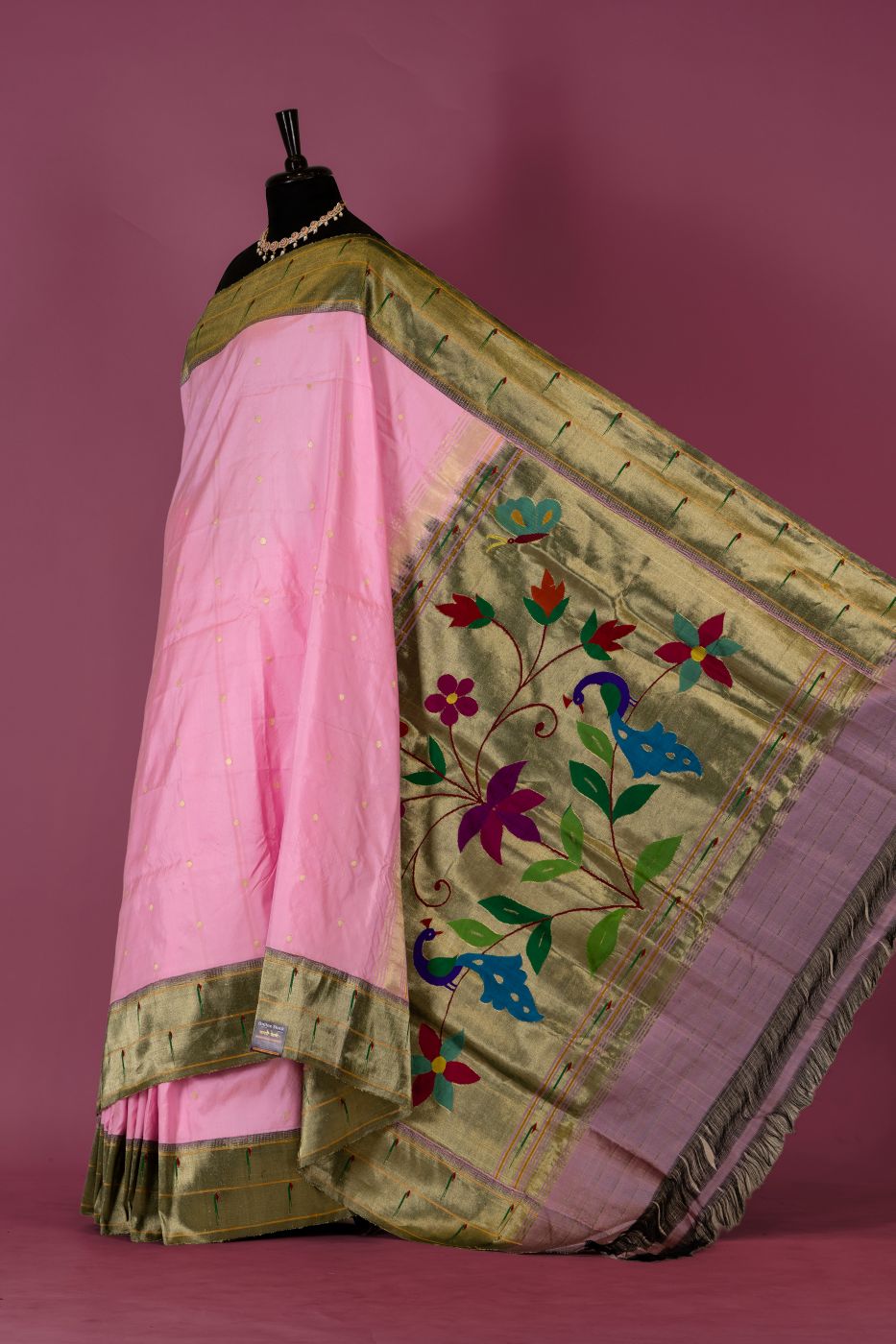 Handwoven Double Muniya Border Paithani