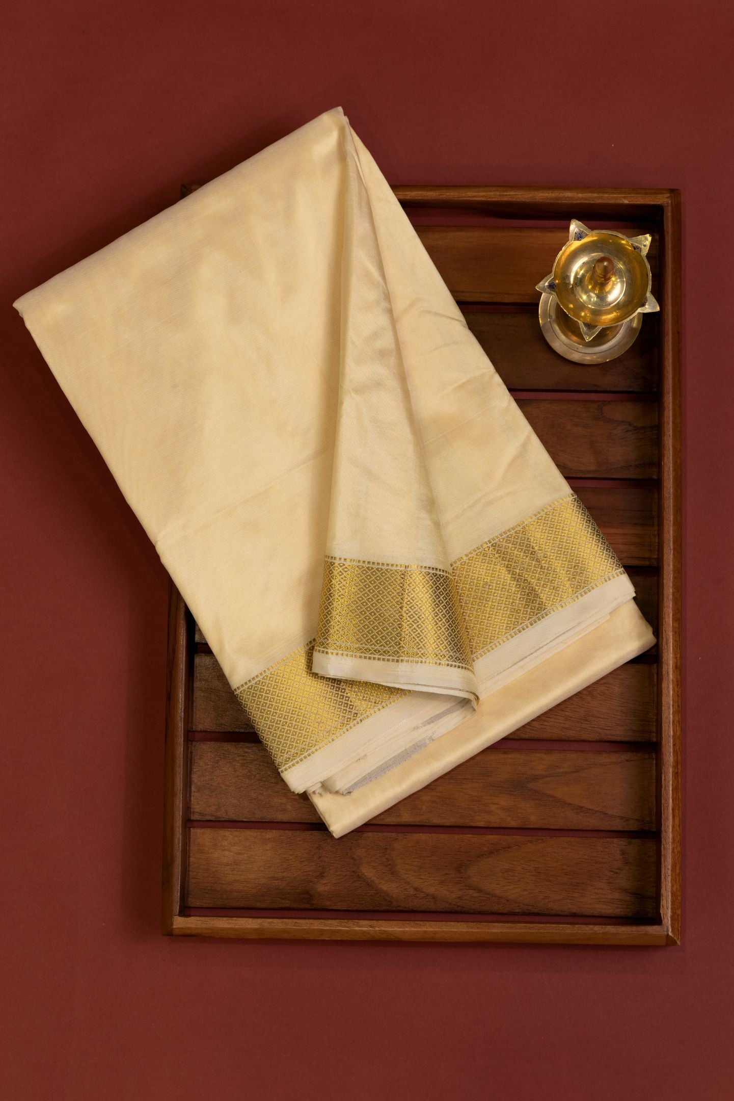 Pure Silk Narali Border Dhoti Set
