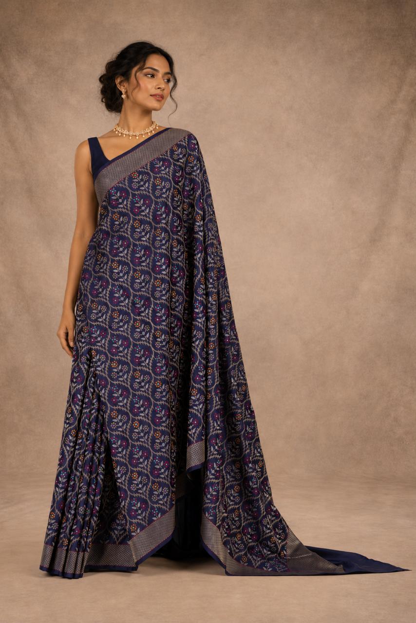 Handloom Real Jari Jamdani Saree