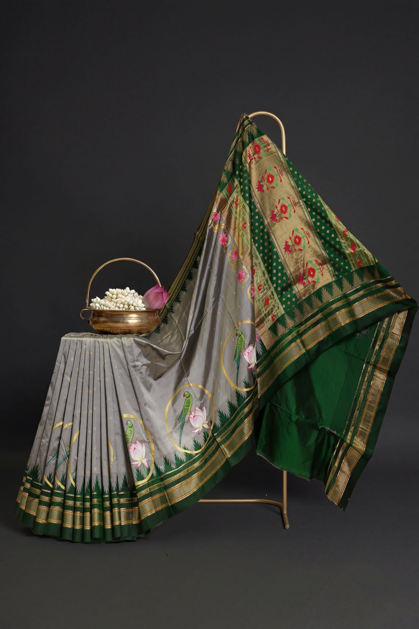 Traditional Temple Irkal with Kalamkari