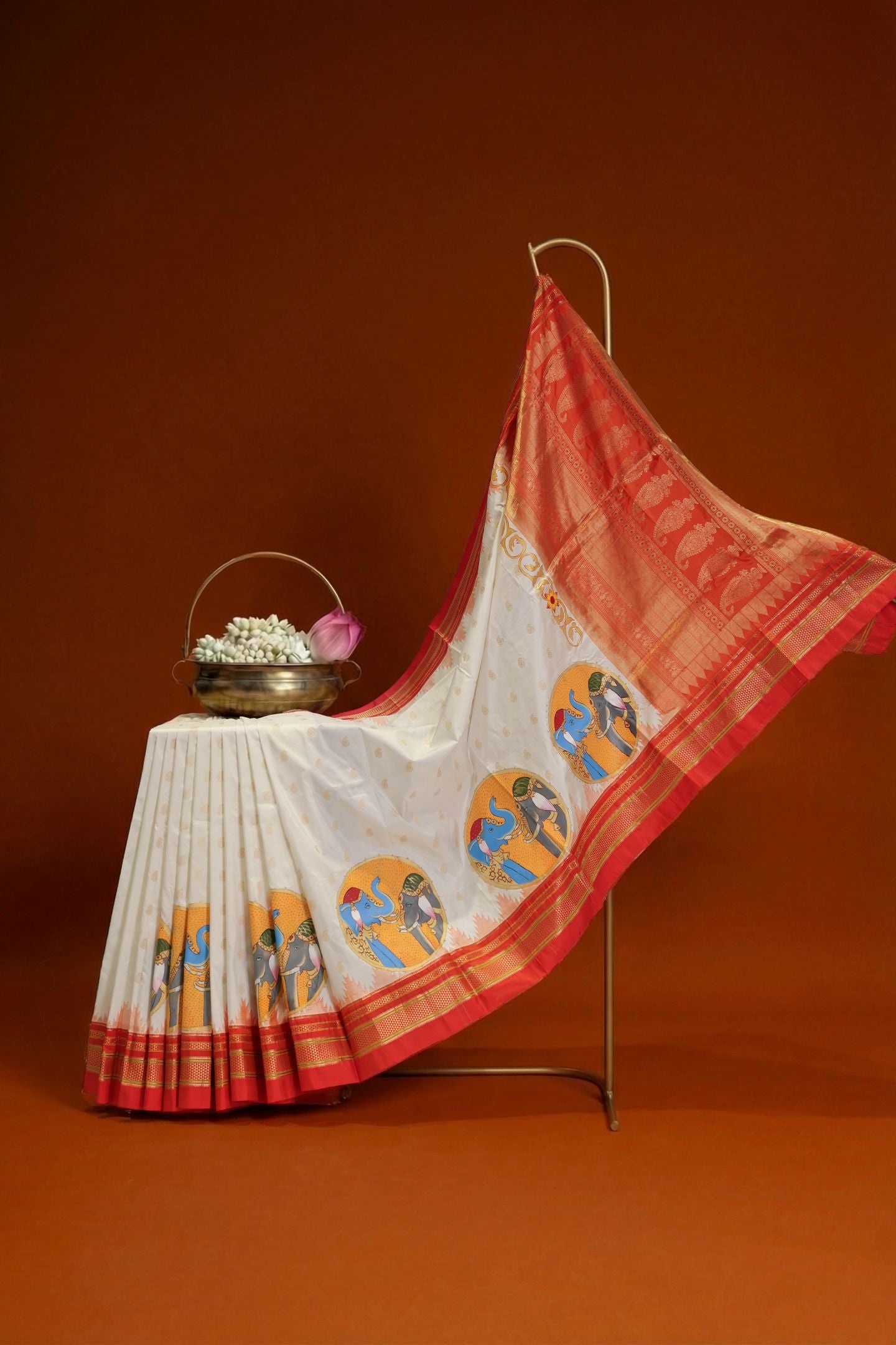 Traditional Temple Irkal with Kalamkari