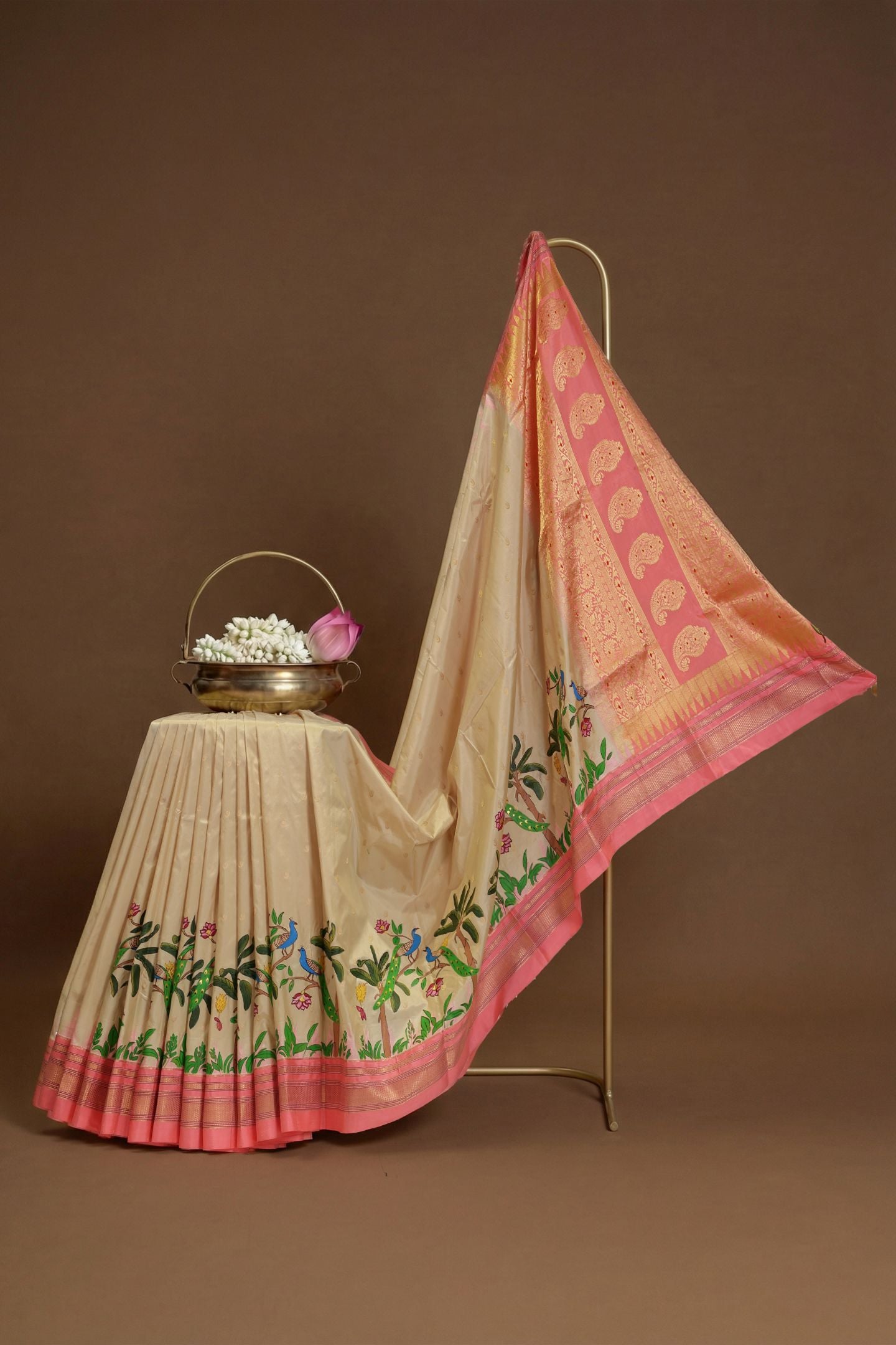 Traditional Temple Irkal with Kalamkari