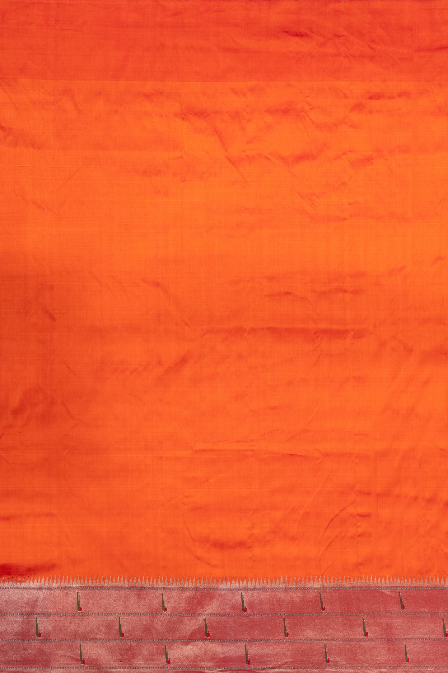 Hand Woven Pure Silk Mango Yellow Tripple Muniya Paithani