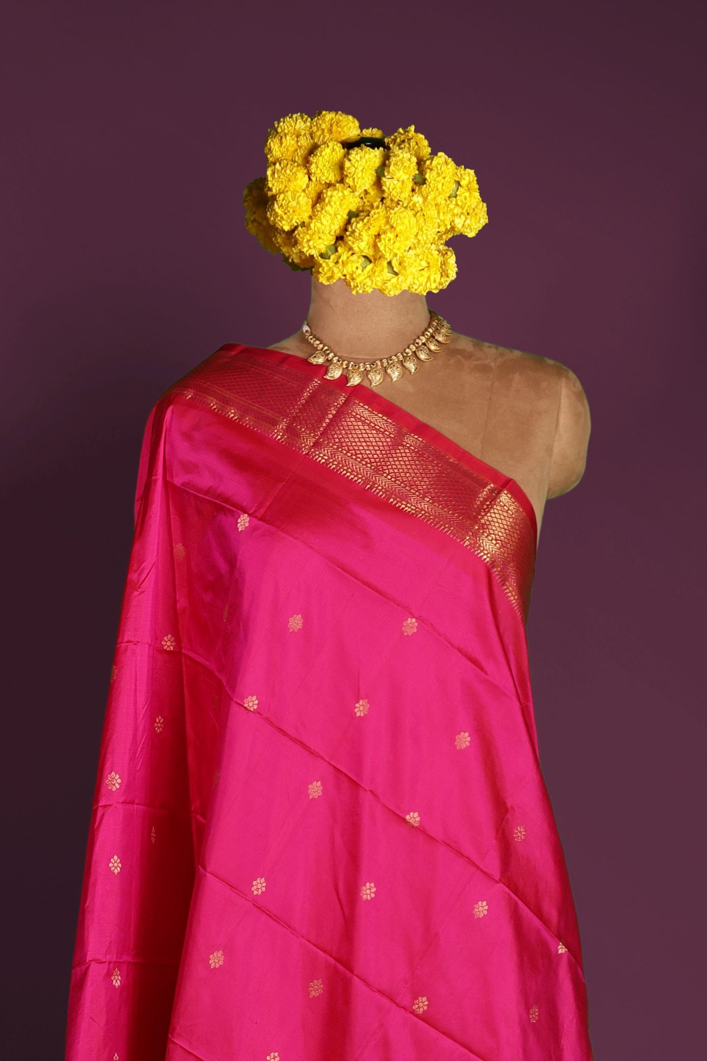 Traditional Pure Silk Narali Border Dupatta