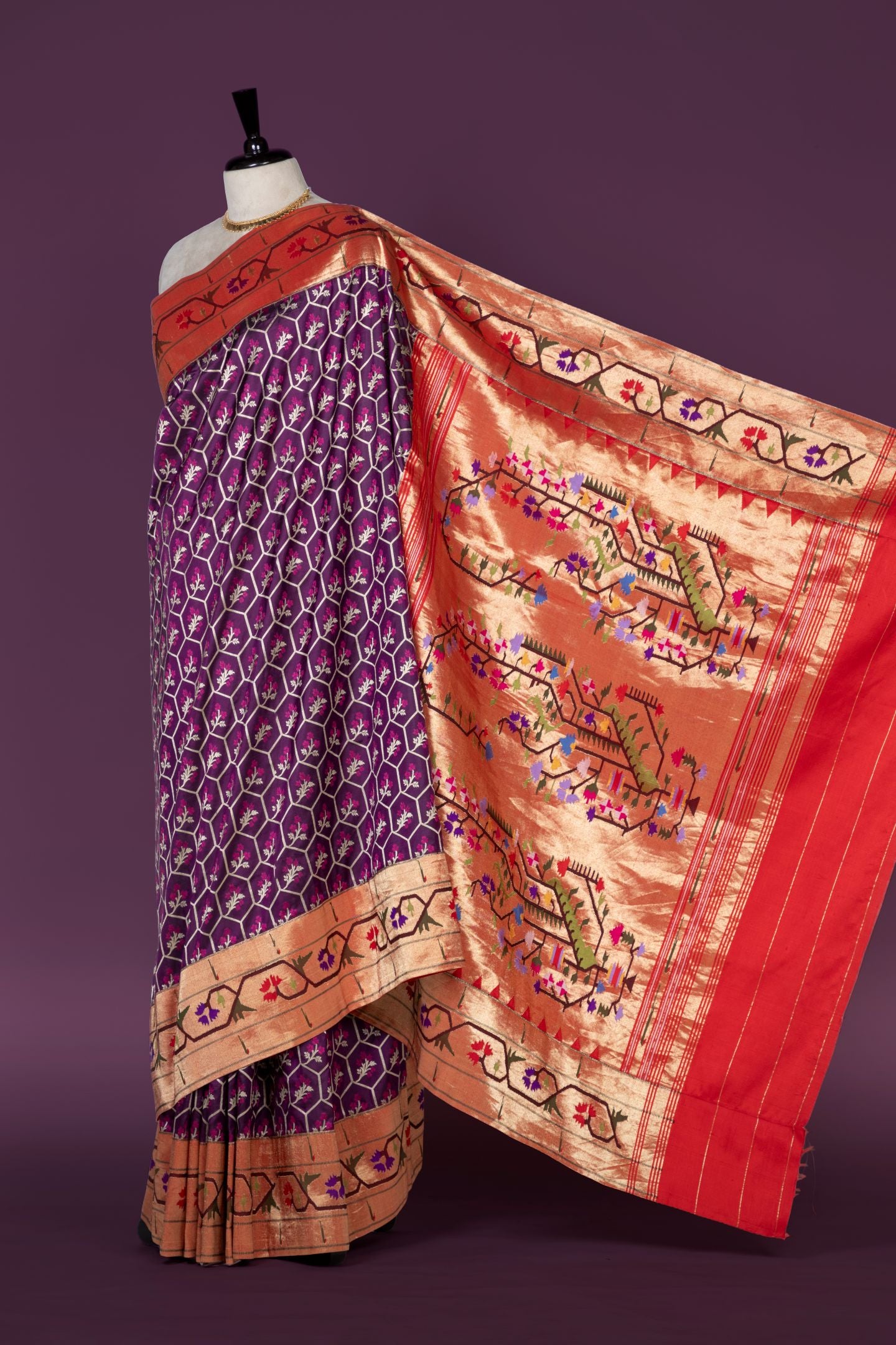 Hand Woven Pure Katan & Pure Silk Brocade Fusion Saree