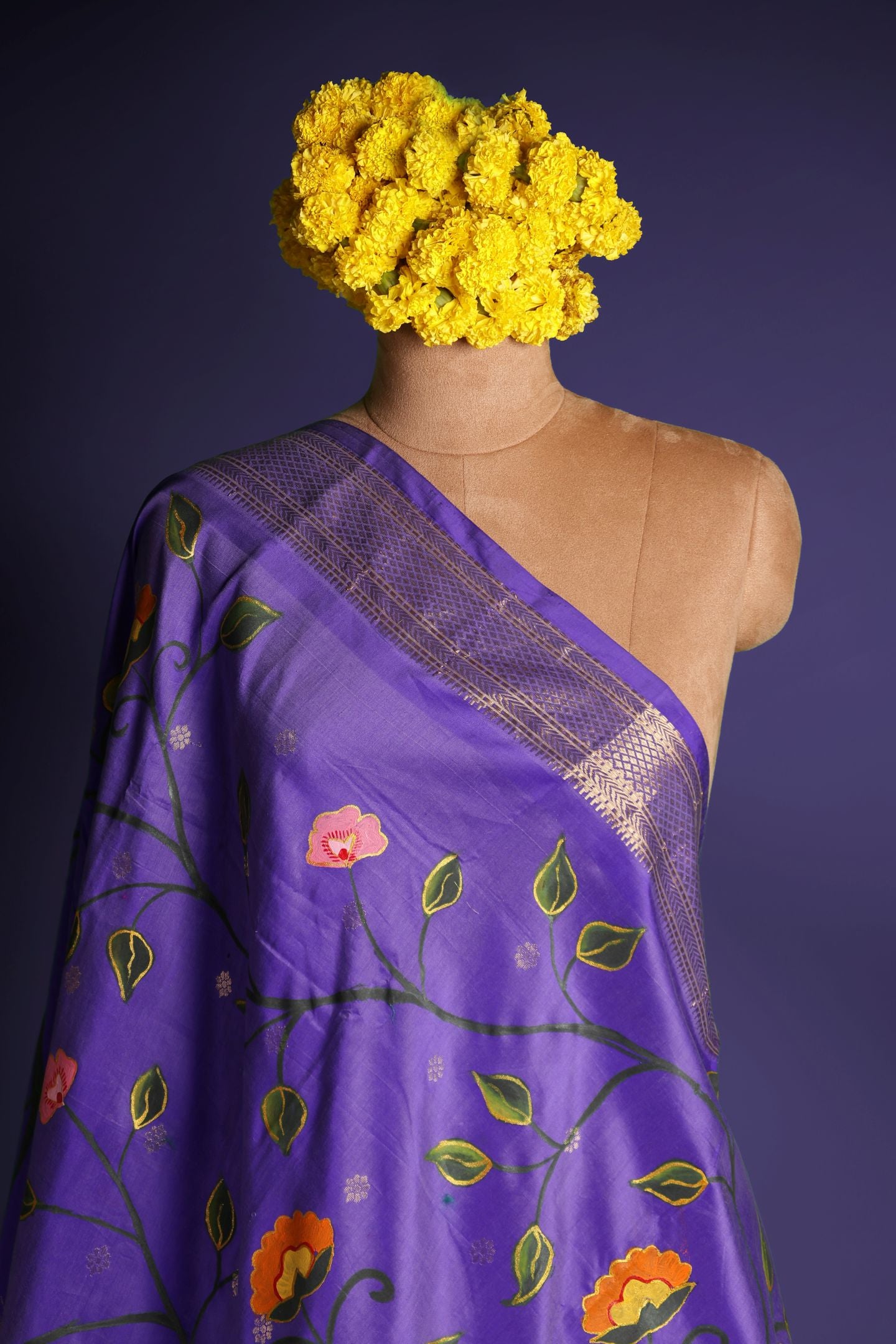 Traditional Hand Painted Dupatta