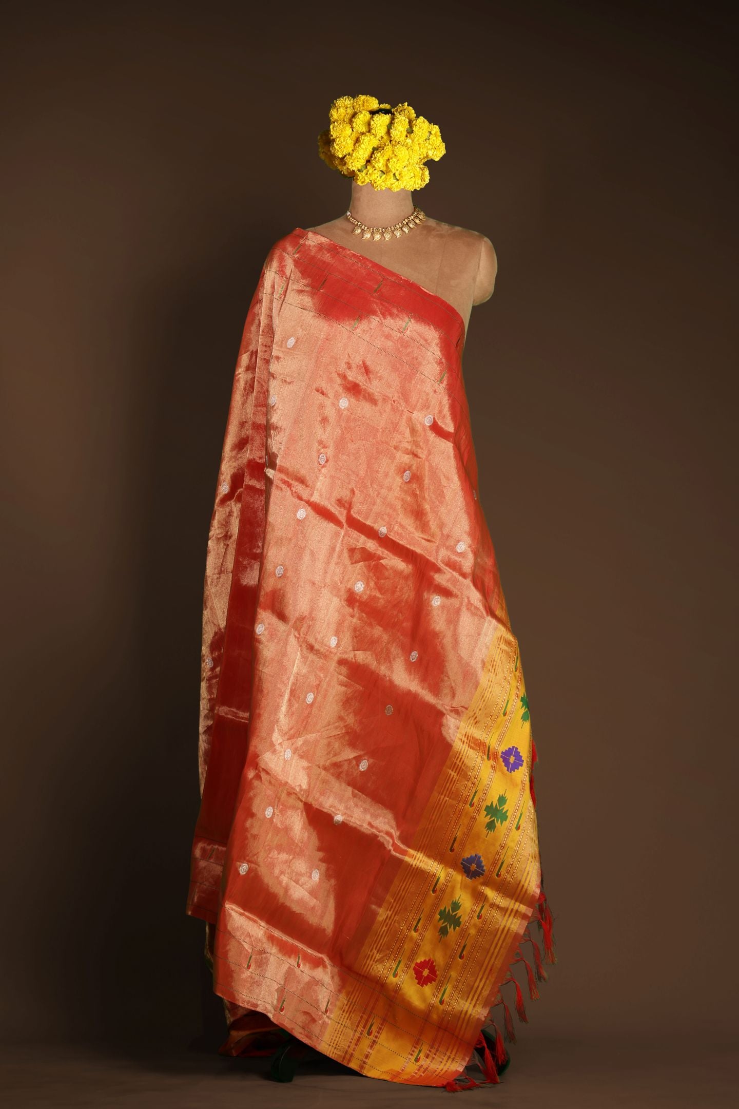 Hand Woven Tripple Muniya Pure Tissue Dupatta