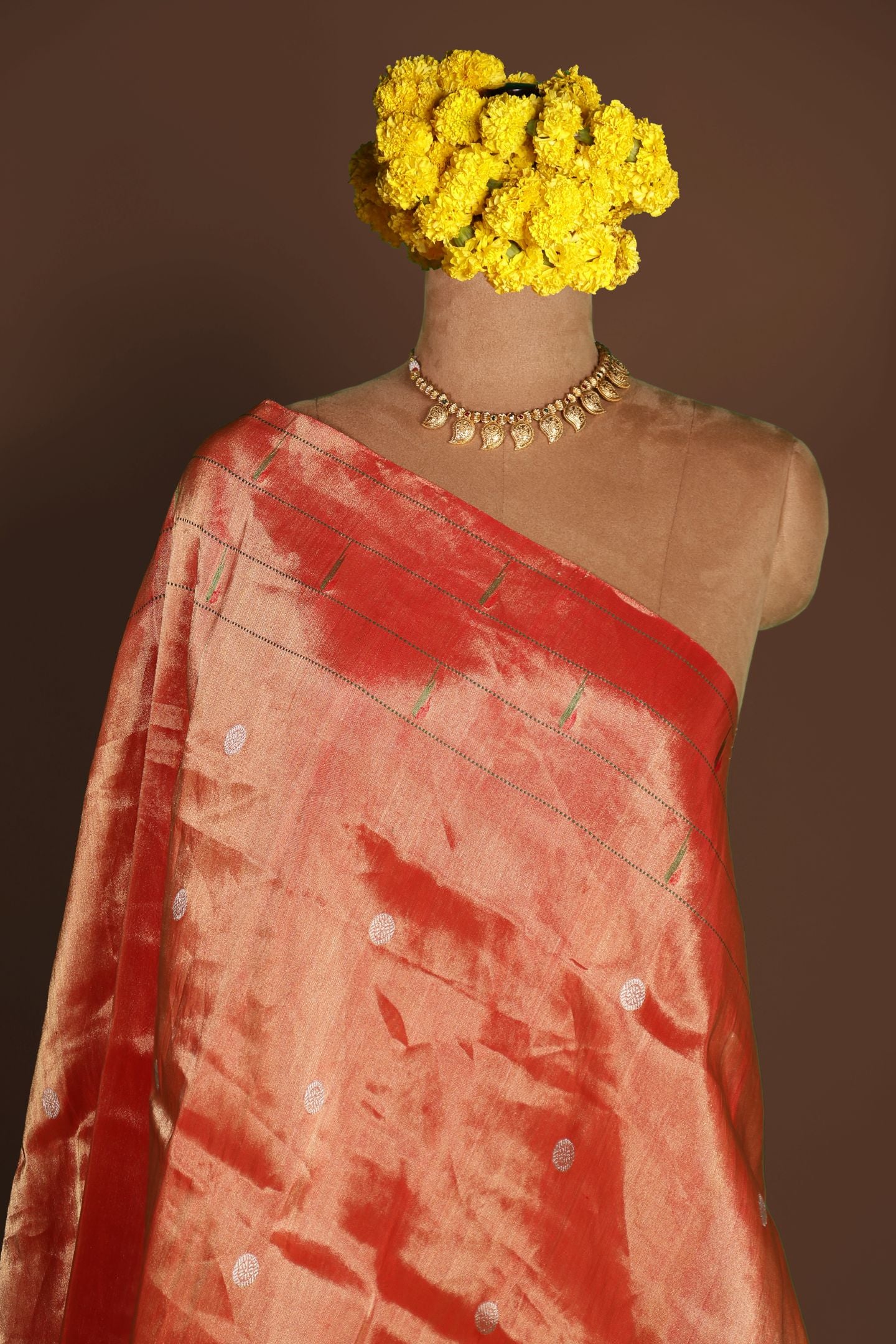 Hand Woven Tripple Muniya Pure Tissue Dupatta